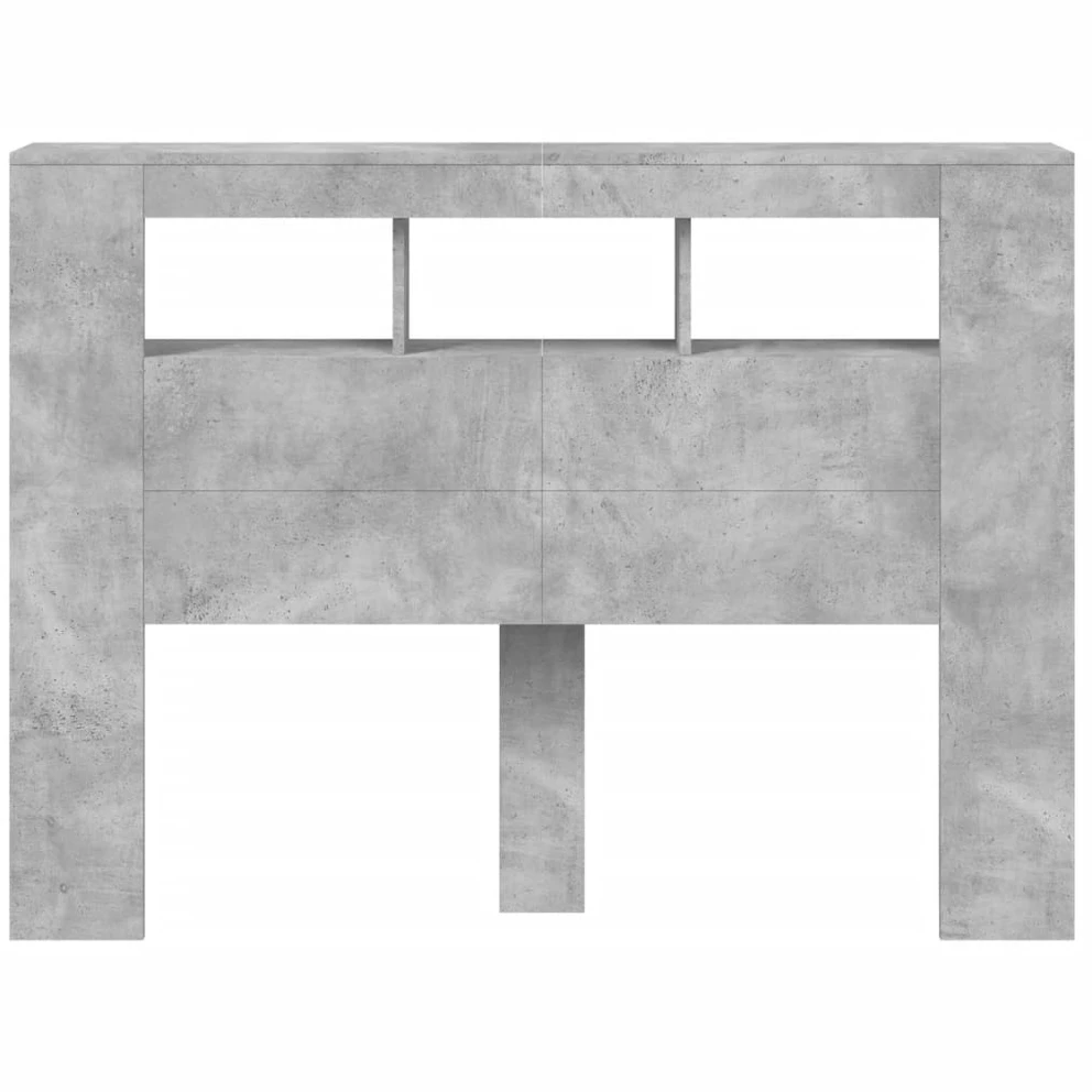 LED galvūgalis, betono, 140x18,5x103,5cm, apdirbta mediena