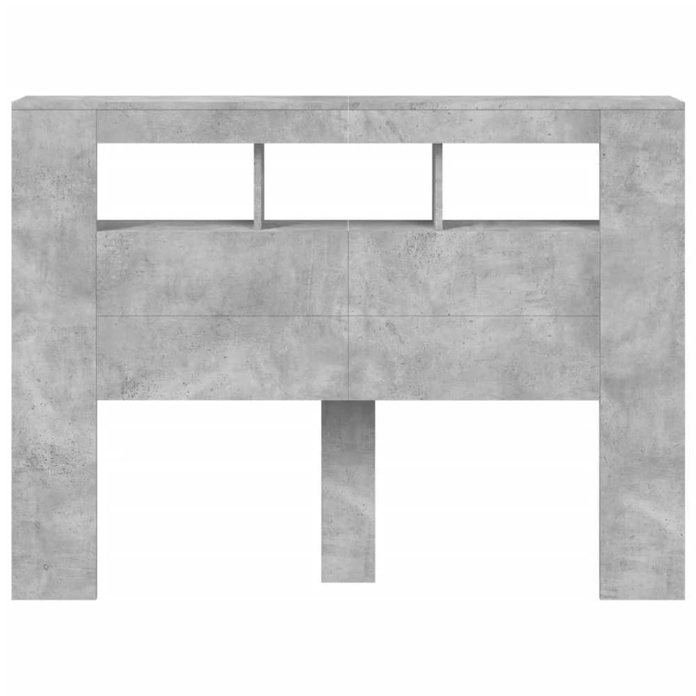 LED galvūgalis, betono, 140x18,5x103,5cm, apdirbta mediena