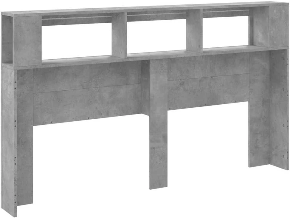 LED galvūgalis, betono, 180x18,5x103,5cm, apdirbta mediena