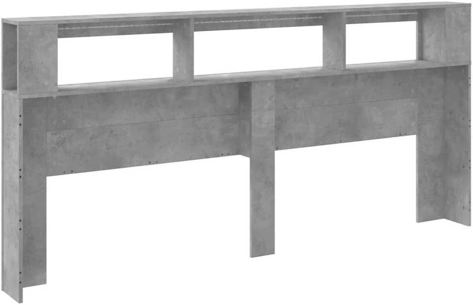 LED galvūgalis, betono, 220x18,5x103,5cm, apdirbta mediena