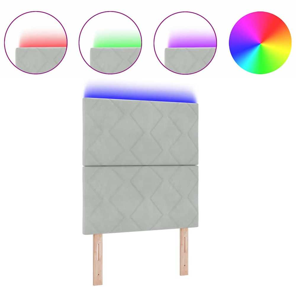 LED galvūgalis Šviesiai pilka 80 cm Aksomas