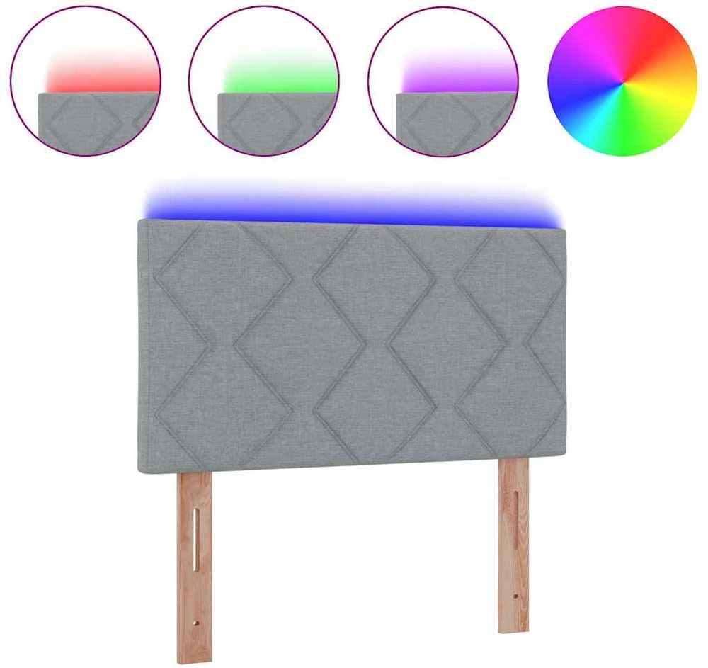 LED galvūgalis Šviesiai pilka audinys