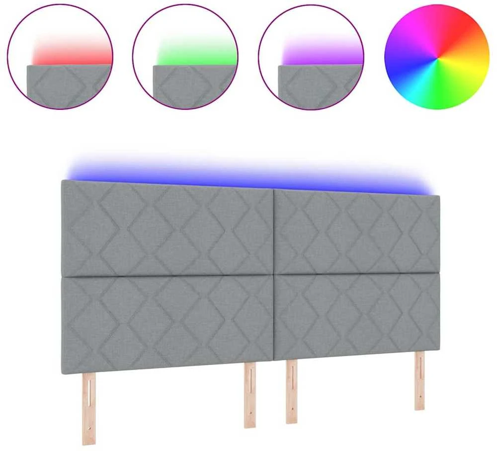 LED galvūgalis Šviesiai pilka audinys