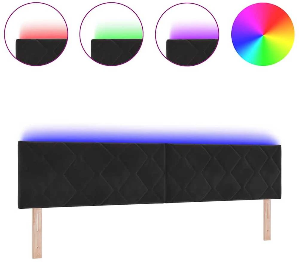 LED galvūgalis Juodas 200 cm Aksomas