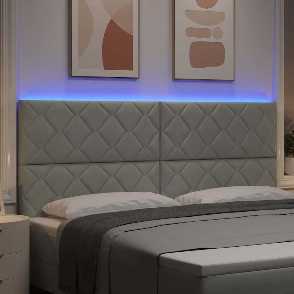 LED galvūgalis Šviesiai pilka 200 cm Dirbtinė oda