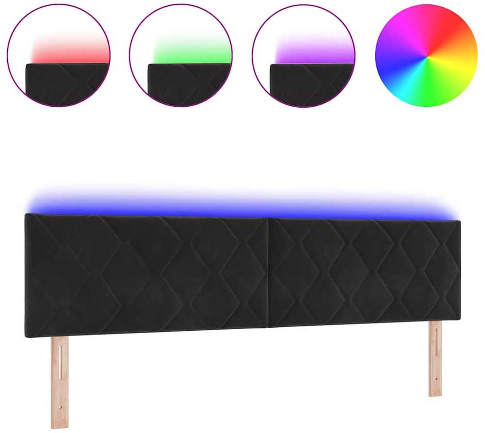 LED galvūgalis Juodas 180 cm Aksomas