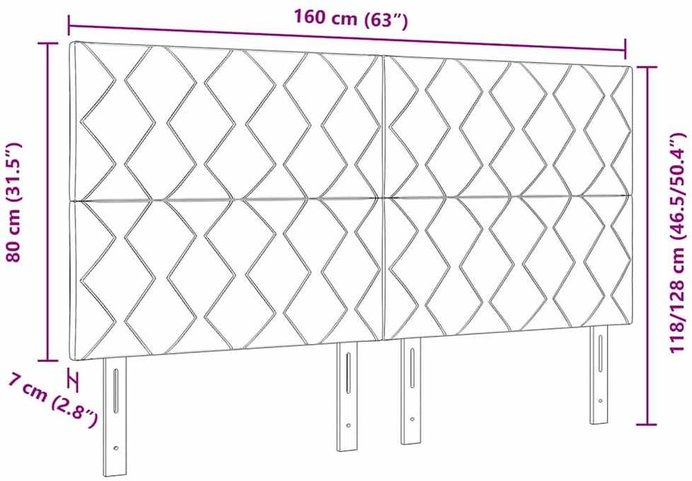 LED galvūgalis Rožinė 160 cm Aksomas