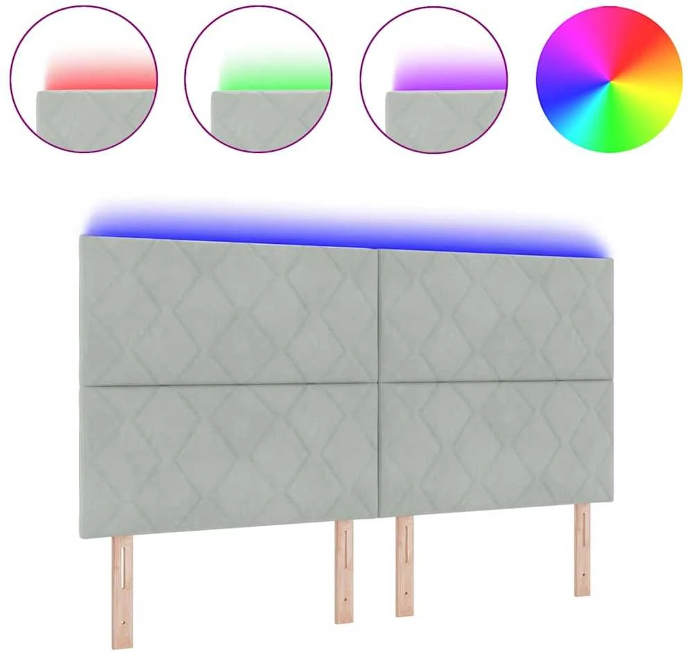 LED galvūgalis Šviesiai pilka 180 cm Aksomas