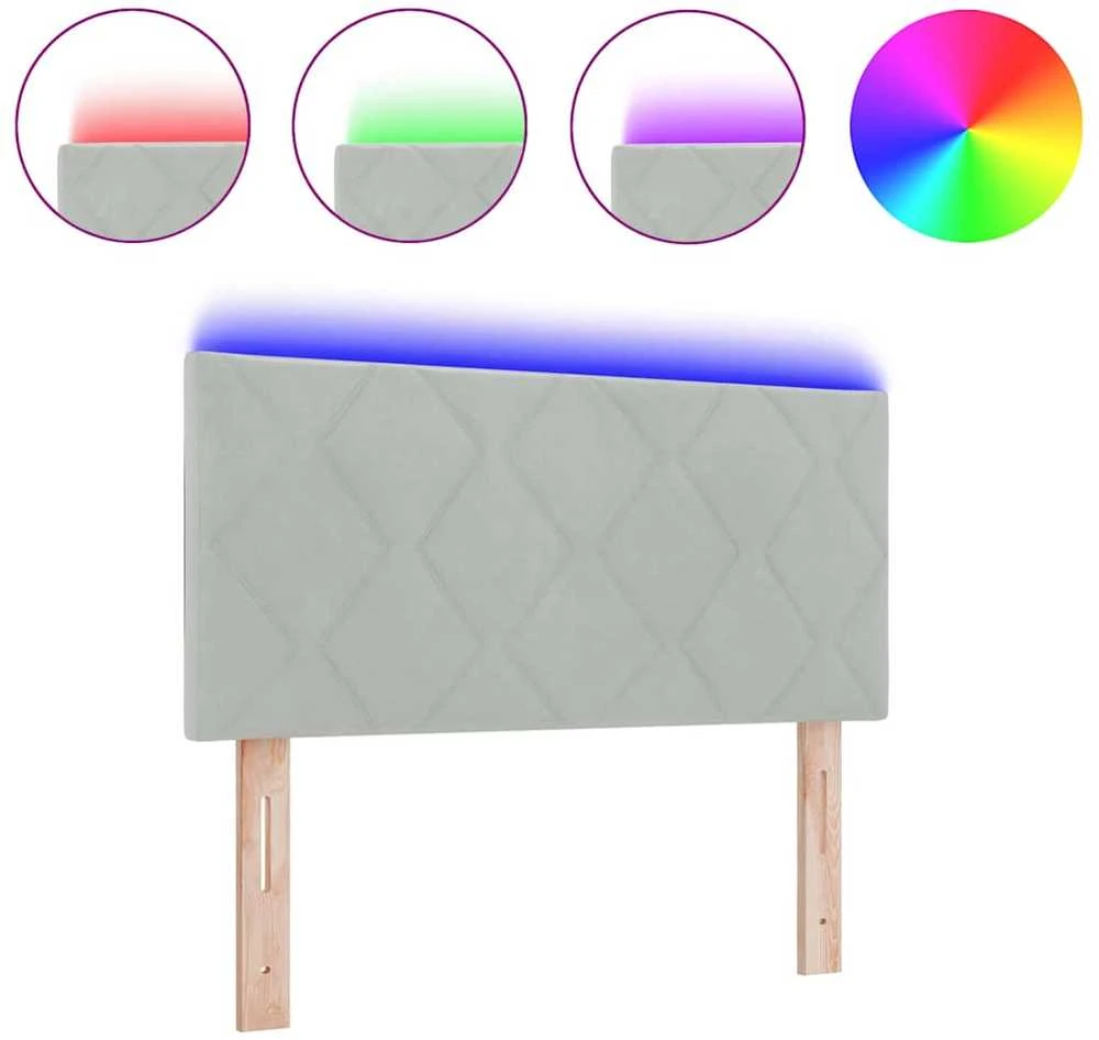LED galvūgalis Šviesiai pilka 100 cm Aksomas