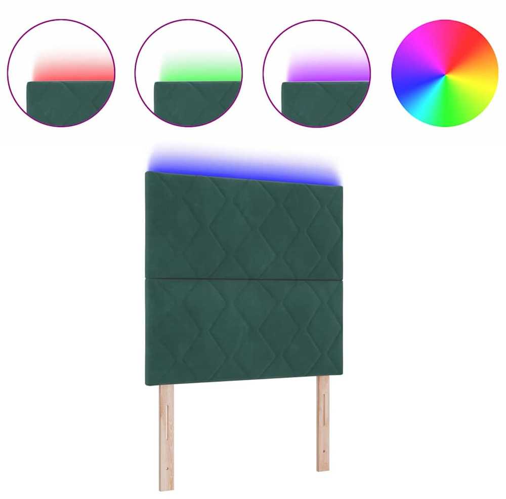 LED galvūgalis Tamsiai žalia 100 cm Aksomas