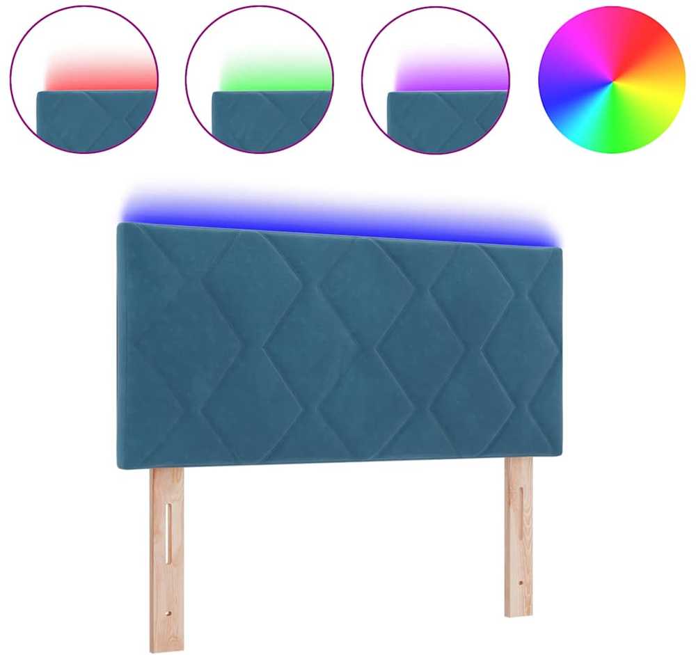 LED galvūgalis Tamsiai mėlyna 100 cm Aksomas