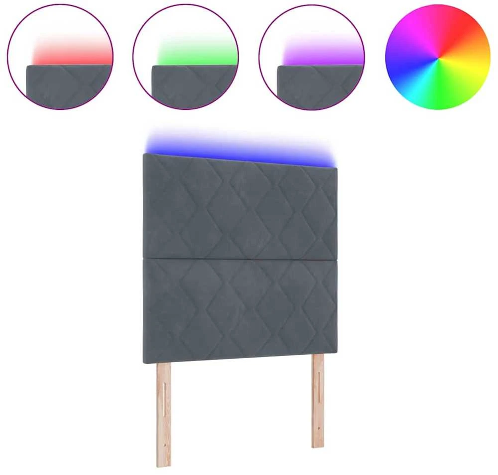 LED galvūgalis Tamsiai pilka 90 cm Aksomas