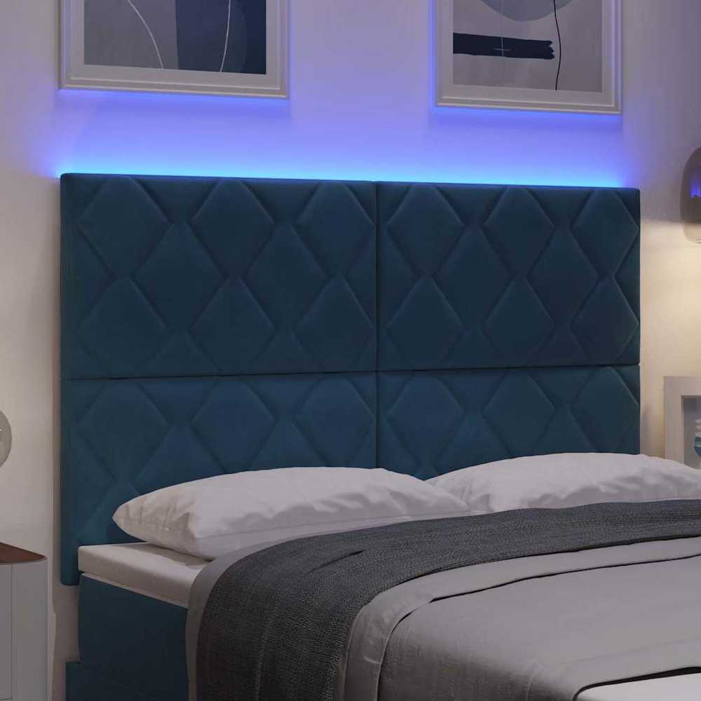 LED galvūgalis Tamsiai mėlyna 160 cm Aksomas