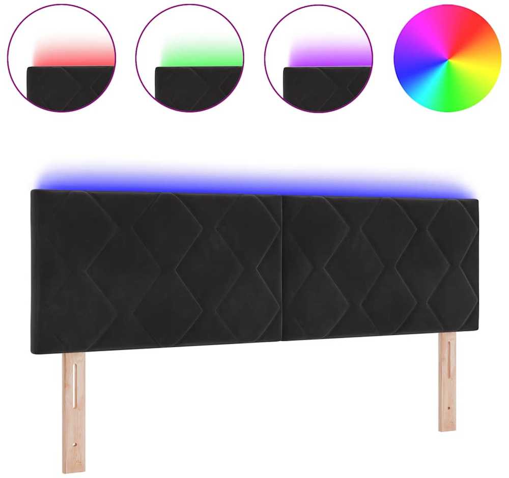 LED galvūgalis Juodas 160 cm Aksomas