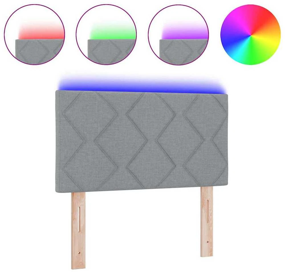 LED galvūgalis Šviesiai pilka audinys