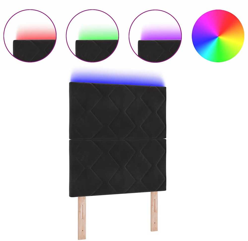 LED galvūgalis Juodas 80 cm Aksomas