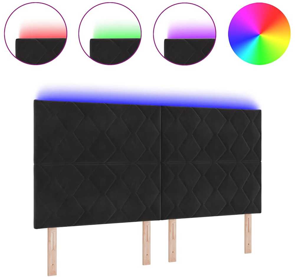 LED galvūgalis Juodas 180 cm Aksomas