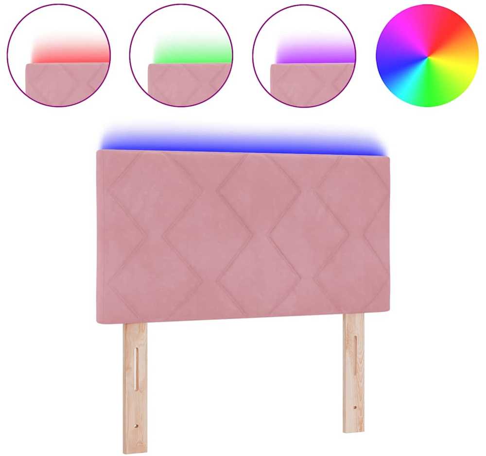 LED galvūgalis Rožinė 80 cm Aksomas