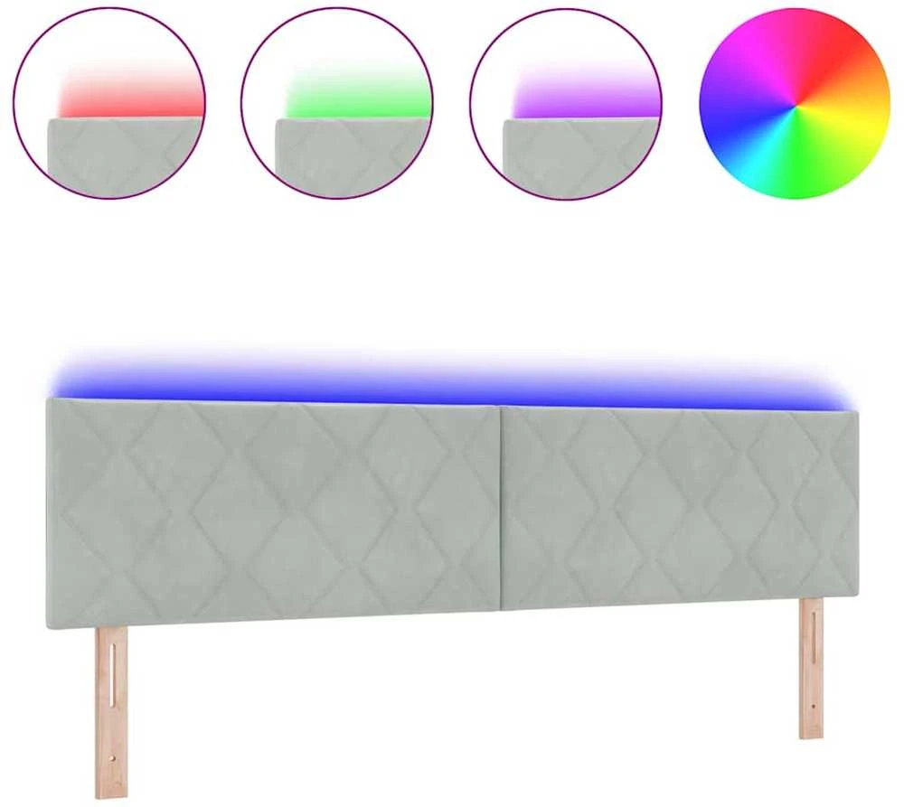 LED galvūgalis Šviesiai pilka 180 cm Aksomas