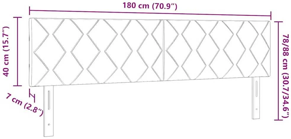 LED galvūgalis Šviesiai pilka 180 cm Aksomas