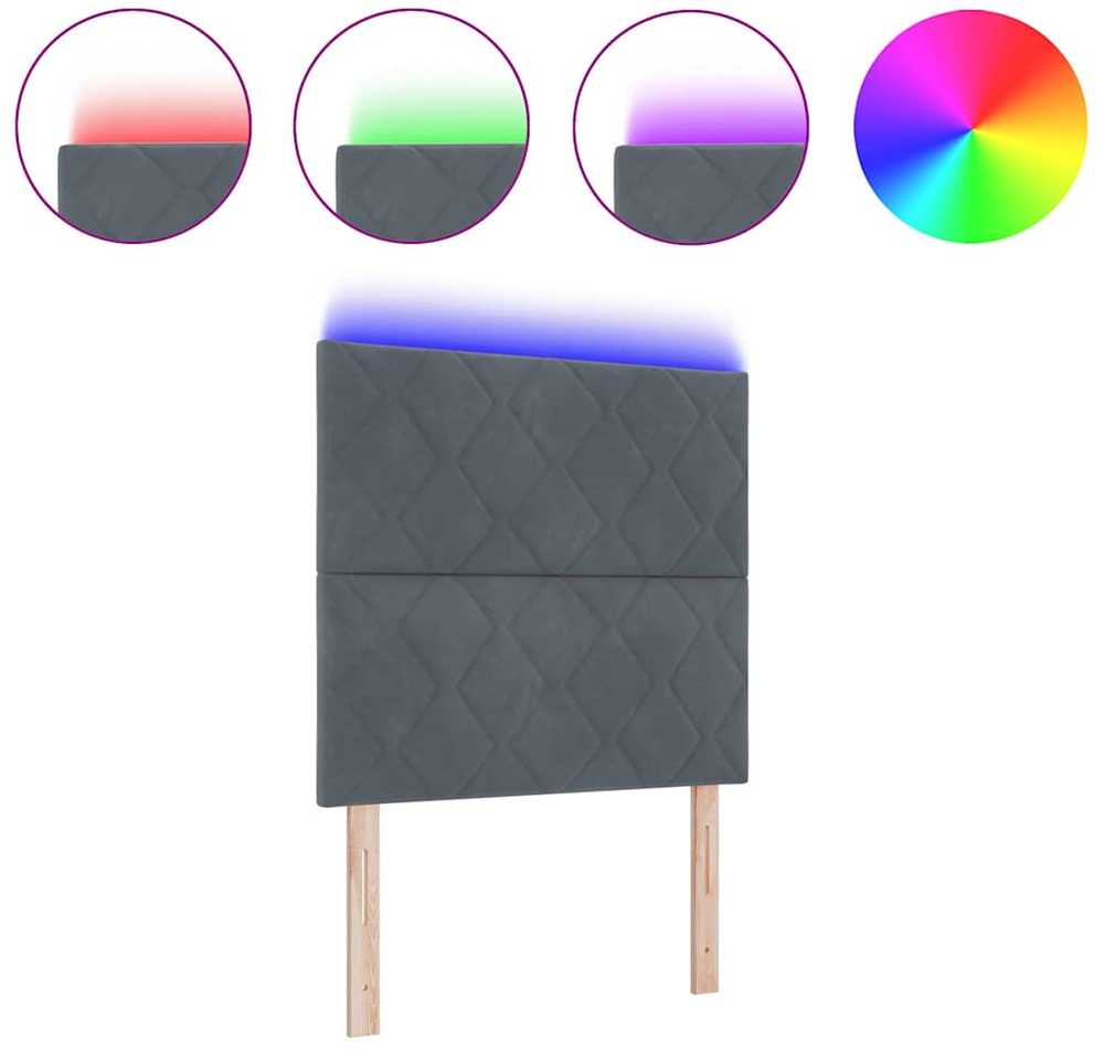 LED galvūgalis Tamsiai pilka 100 cm Aksomas