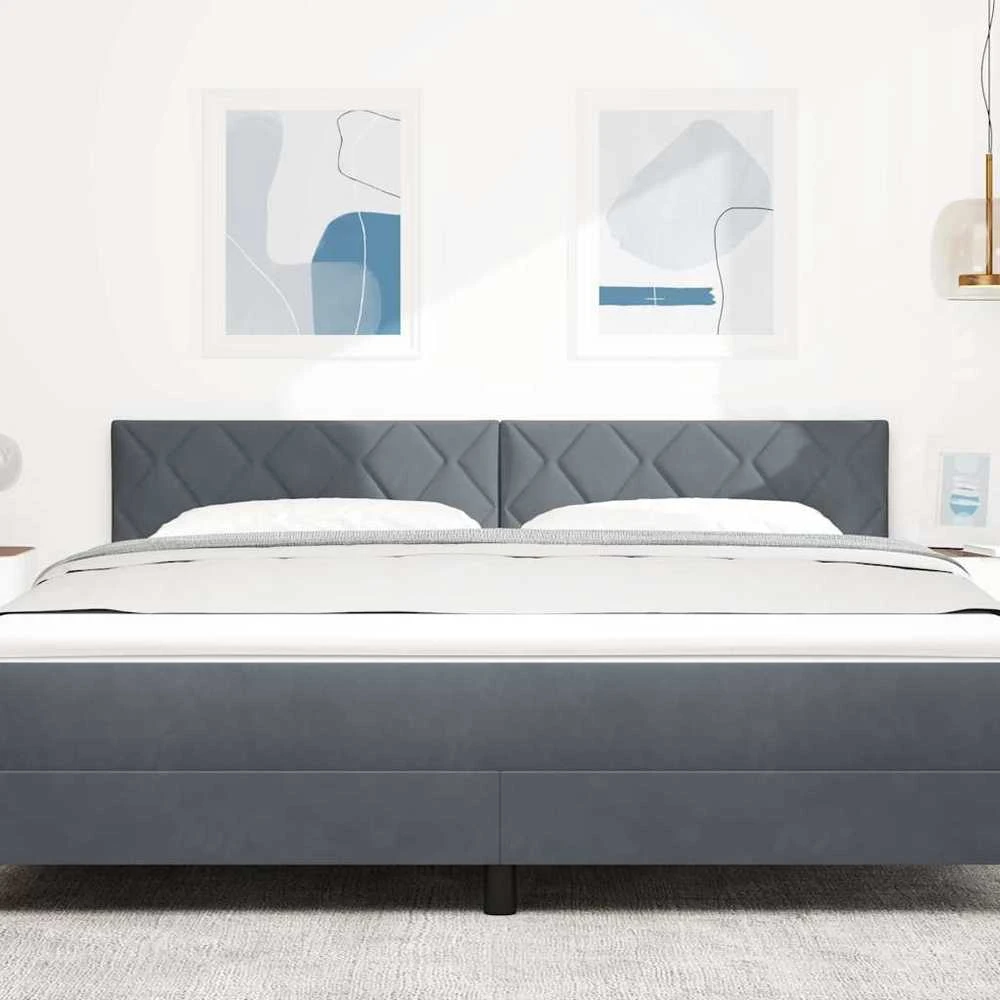 LED galvūgalis Tamsiai pilka 180 cm Aksomas