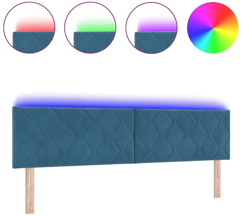 LED galvūgalis Tamsiai mėlyna 180 cm Aksomas
