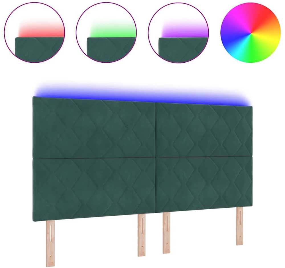 LED galvūgalis Tamsiai žalia 180 cm Aksomas