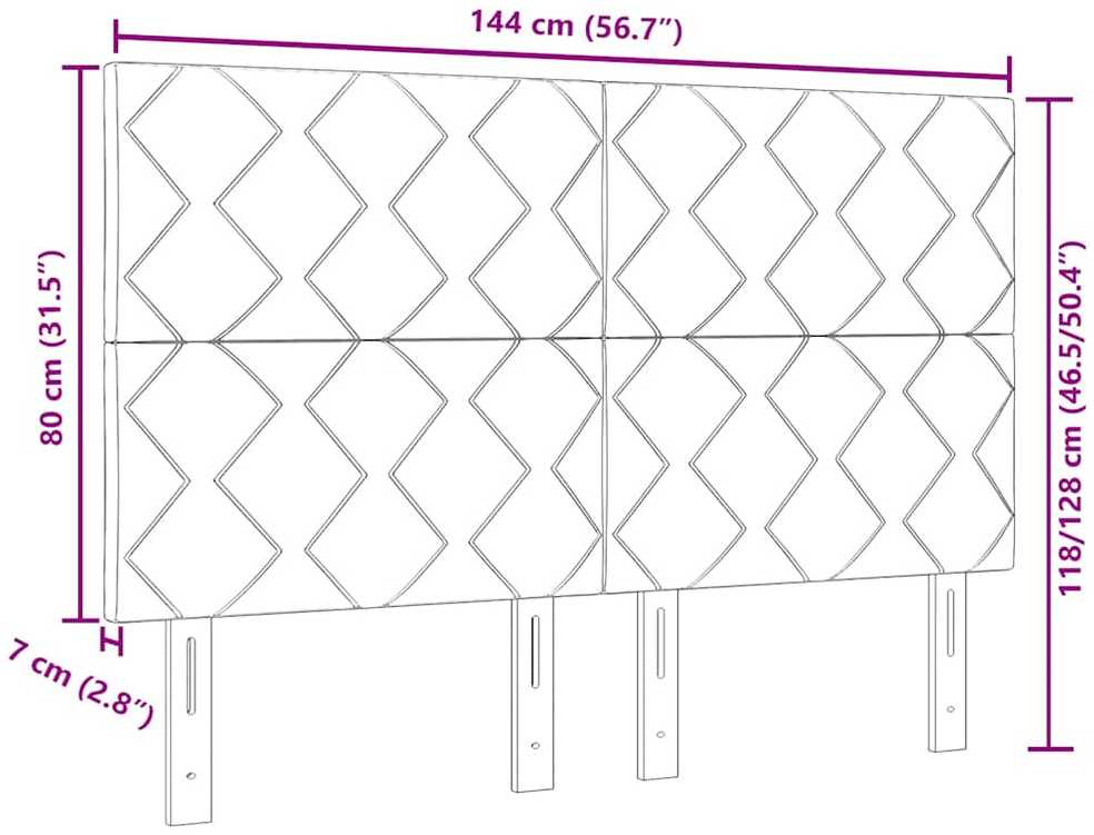 LED galvūgalis Šviesiai pilka 144 cm audinys