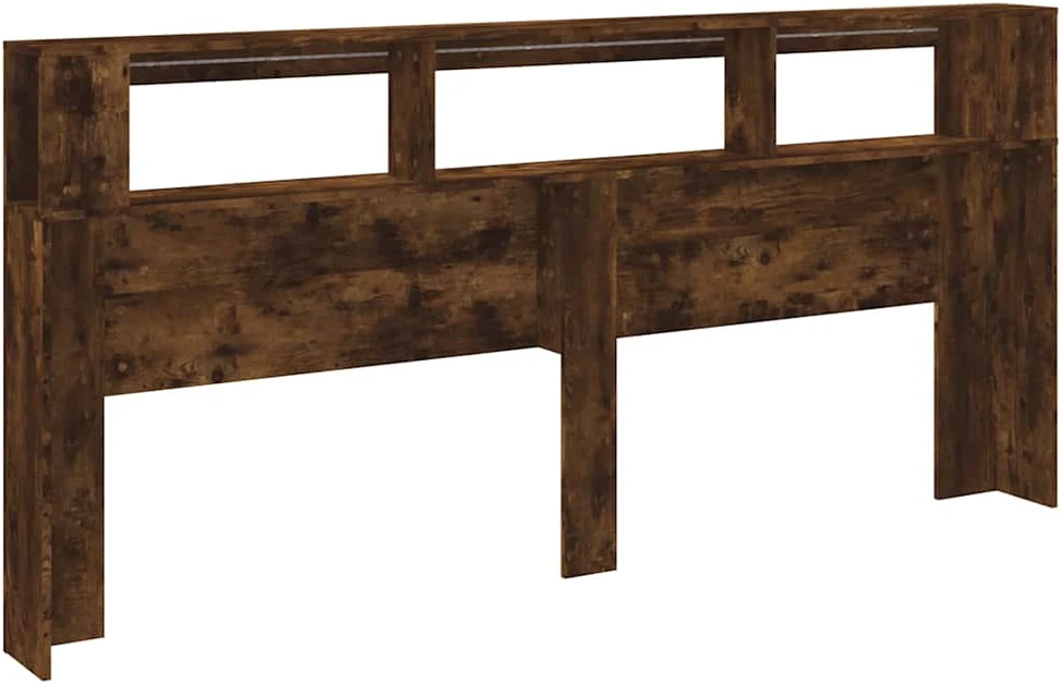 LED galvūgalis, dūminio ąžuolo, 220x18,5x103,5cm, mediena