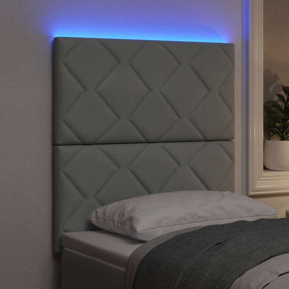 LED galvūgalis Šviesiai pilka 80 cm Aksomas