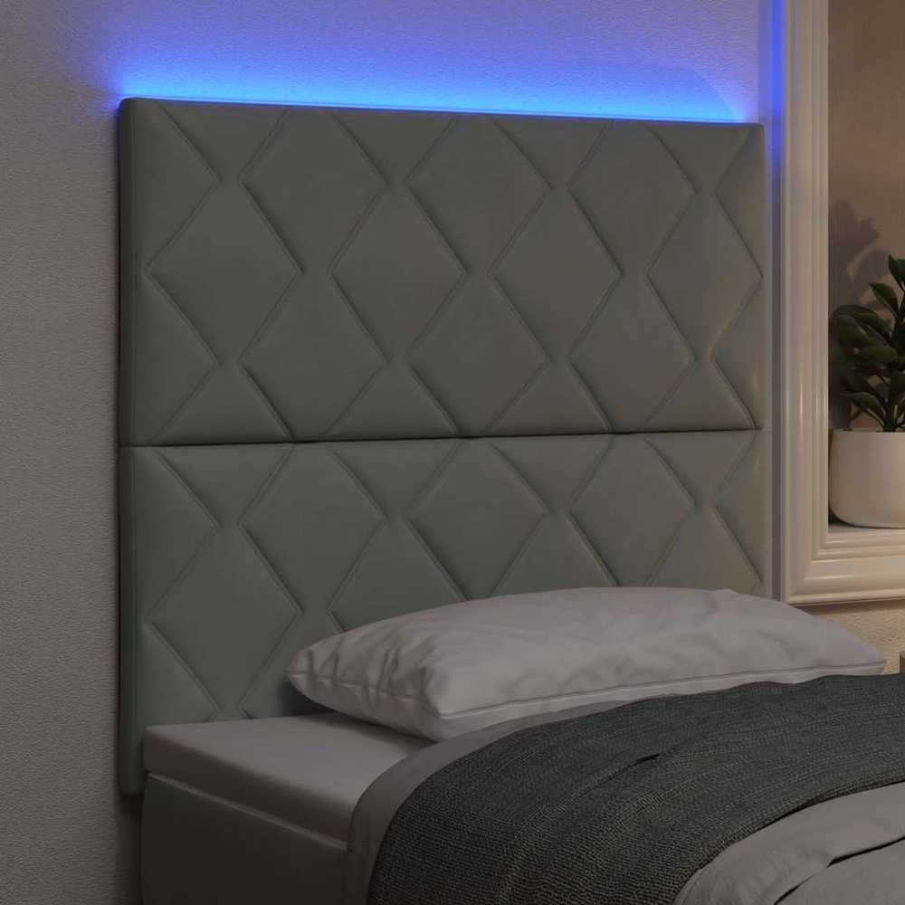 LED galvūgalis Šviesiai pilka 100 cm Aksomas