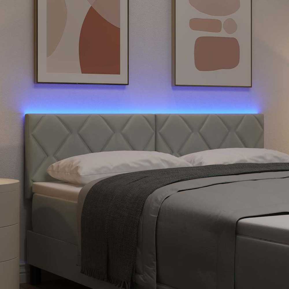 LED galvūgalis Šviesiai pilka 160 cm Aksomas