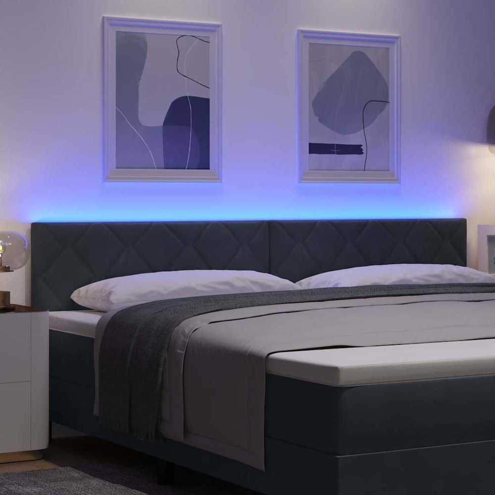 LED galvūgalis Tamsiai pilka 200 cm Aksomas