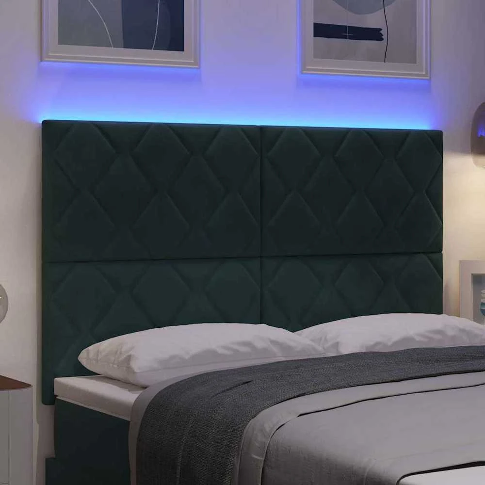 LED galvūgalis Tamsiai žalia 144 cm Aksomas