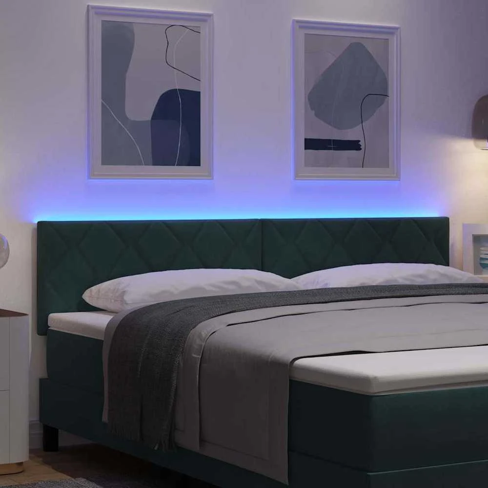 LED galvūgalis Tamsiai žalia 180 cm Aksomas