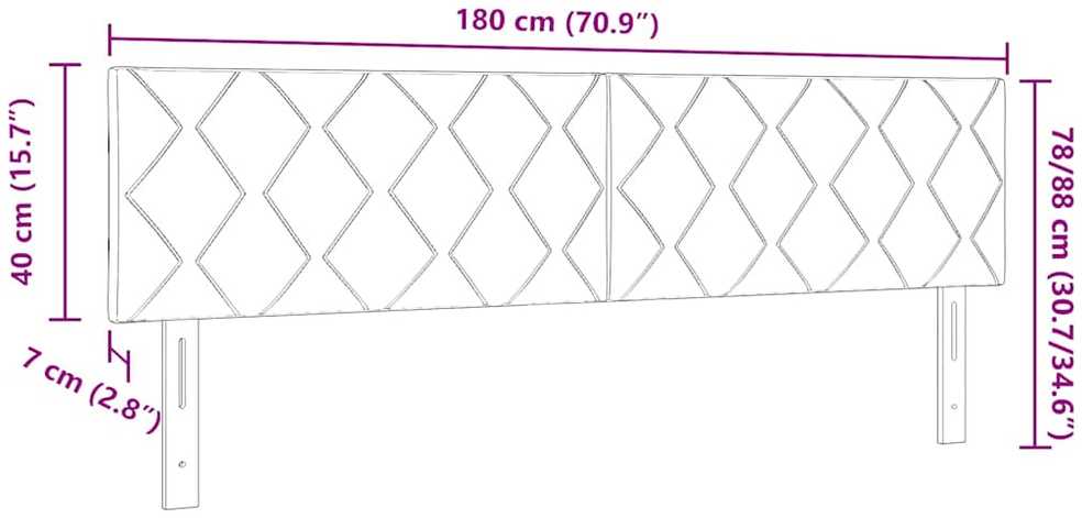 LED galvūgalis Kreminė 180 cm audinys