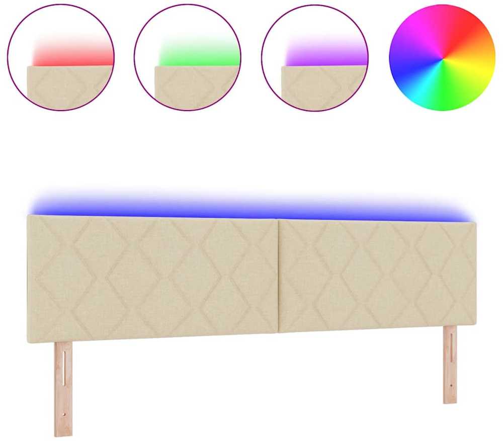 LED galvūgalis Kreminė 180 cm audinys