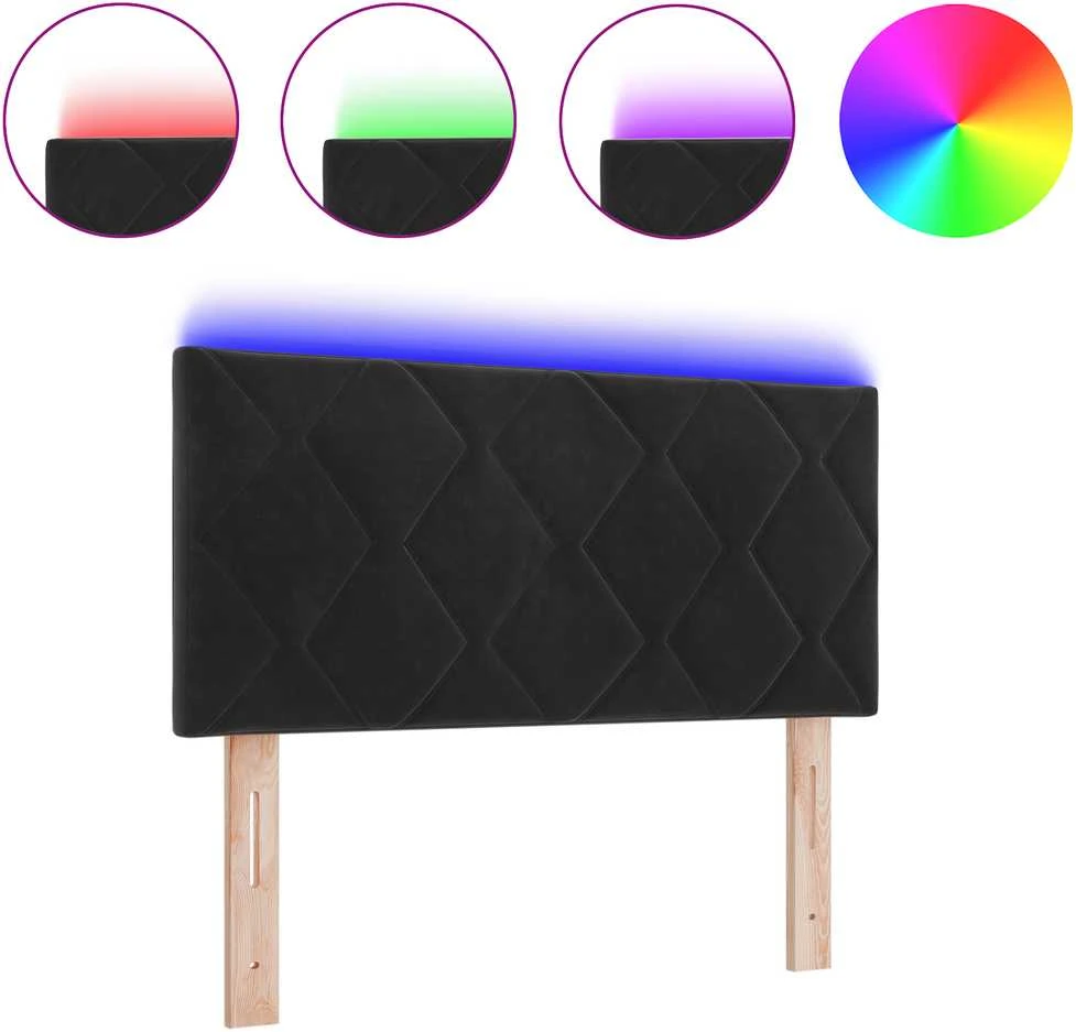 LED galvūgalis Juodas 100 cm Aksomas