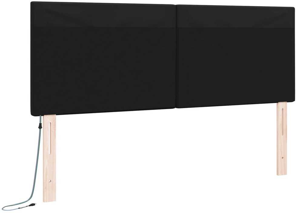 LED galvūgalis Juoda 160 cm Dirbtinė oda