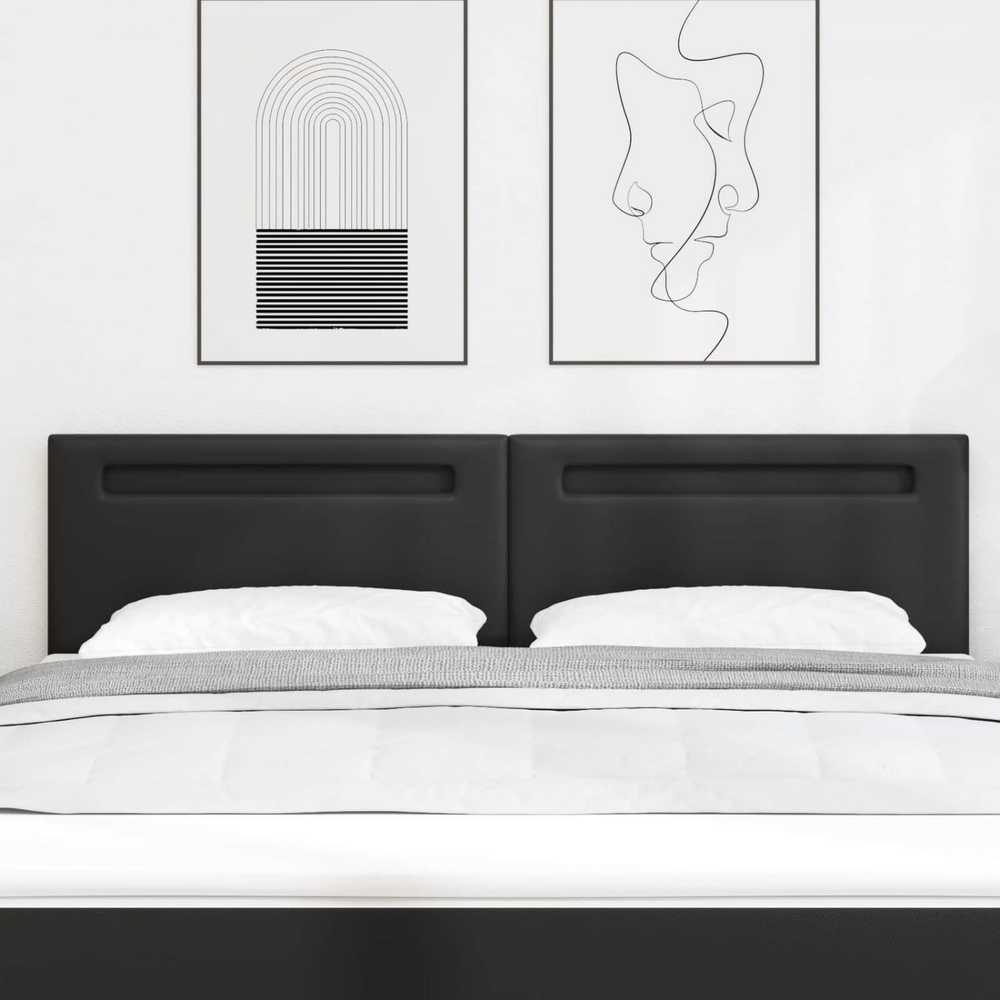 LED galvūgalis Juoda 180 cm Dirbtinė oda