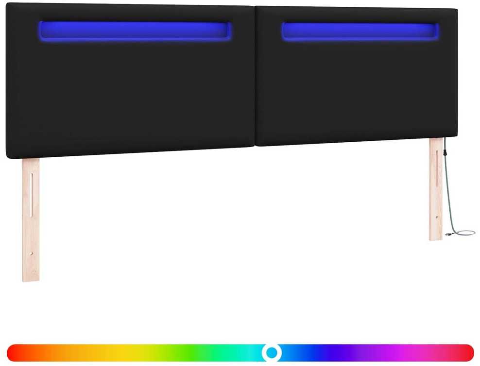 LED galvūgalis Juoda 180 cm Dirbtinė oda