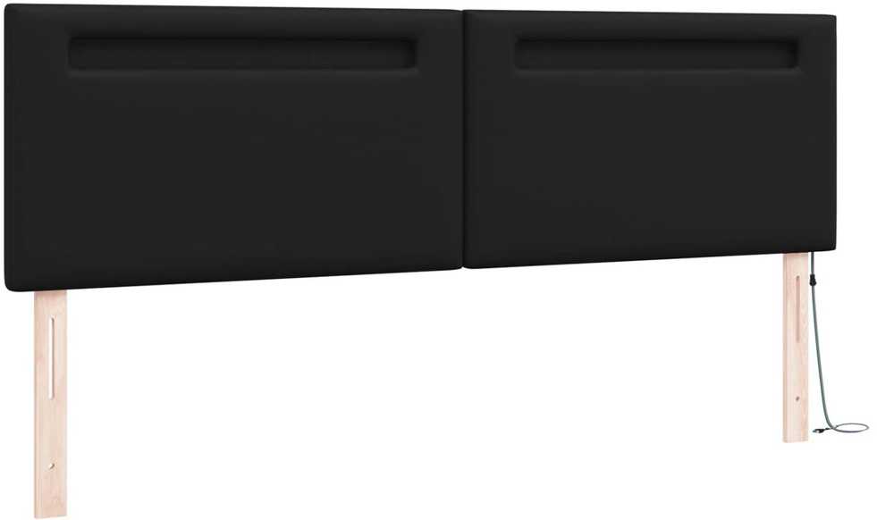 LED galvūgalis Juoda 180 cm Dirbtinė oda
