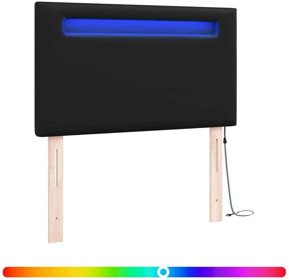 LED galvūgalis Juoda Dirbtinė oda