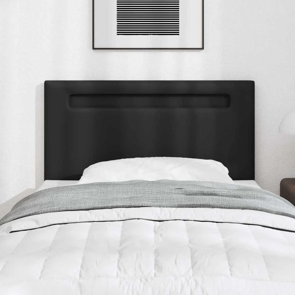 LED galvūgalis Juoda Dirbtinė oda