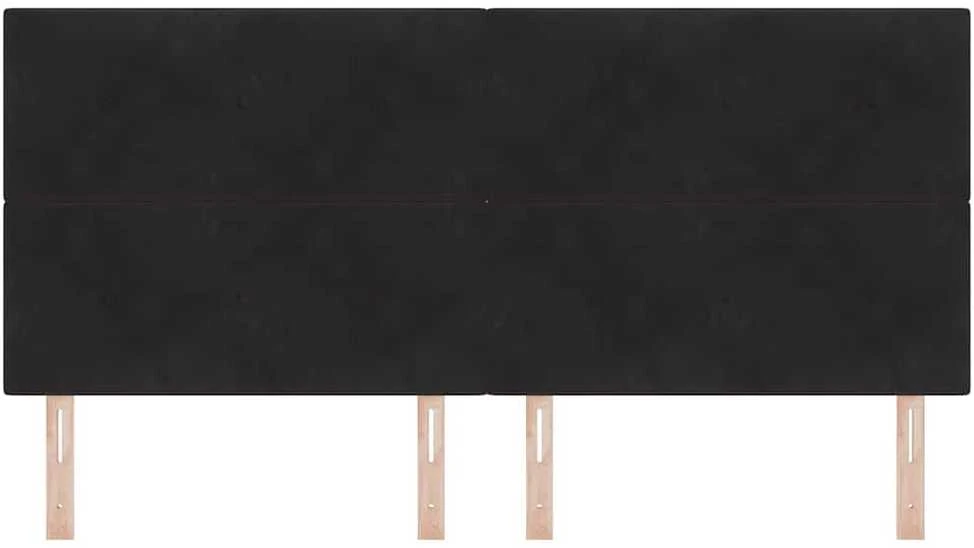 LED galvūgalis su LED juostelėmis Juodas 200 cm Aksomas