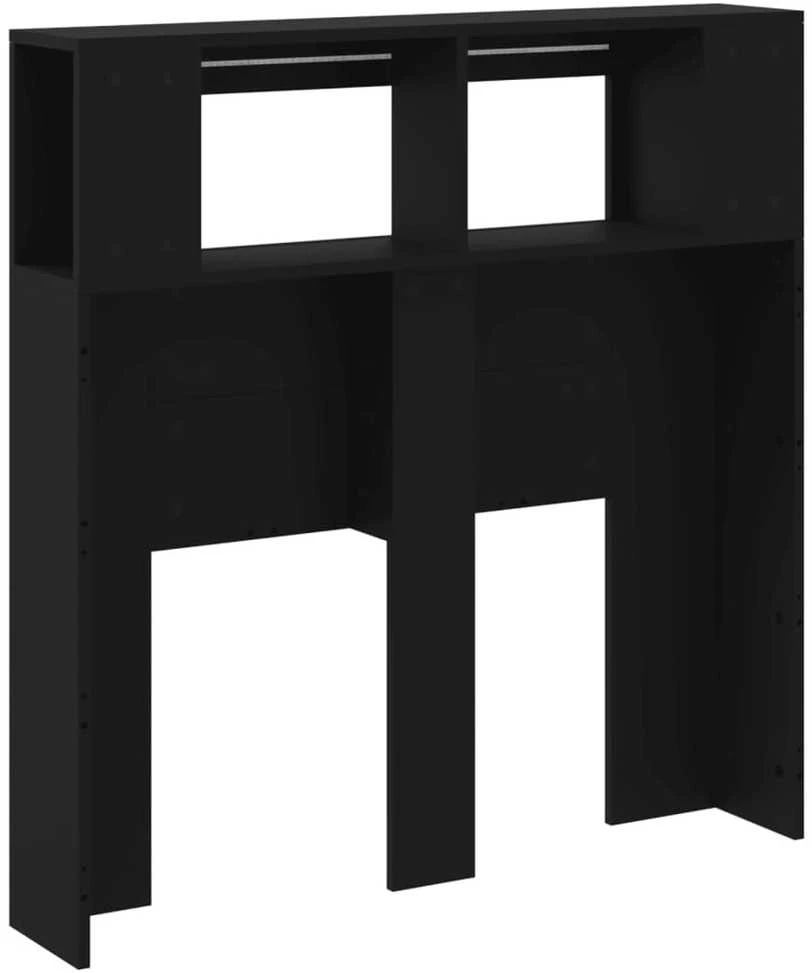 LED galvūgalis, juodas, 100x18,5x103,5cm, apdirbta mediena