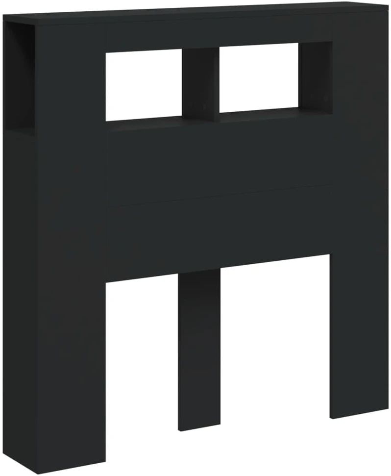 LED galvūgalis, juodas, 100x18,5x103,5cm, apdirbta mediena