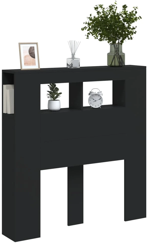 LED galvūgalis, juodas, 100x18,5x103,5cm, apdirbta mediena