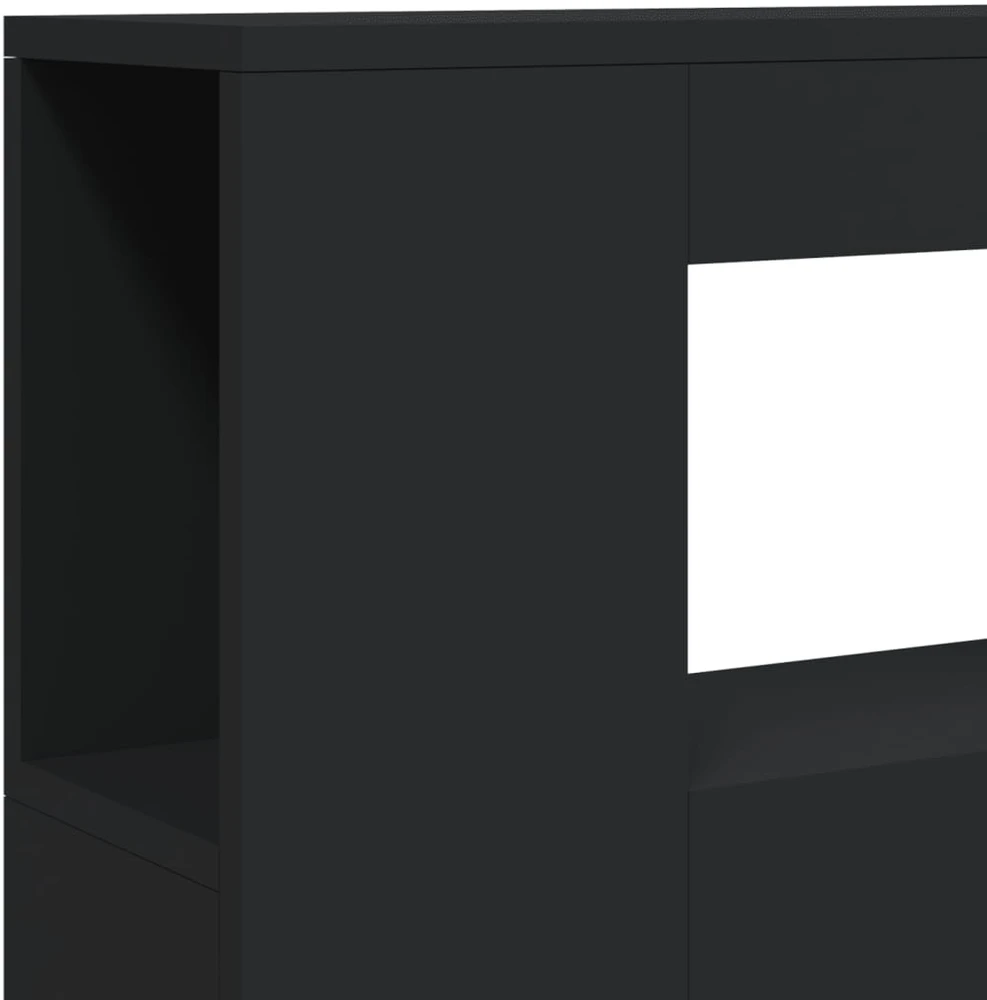 LED galvūgalis, juodas, 100x18,5x103,5cm, apdirbta mediena